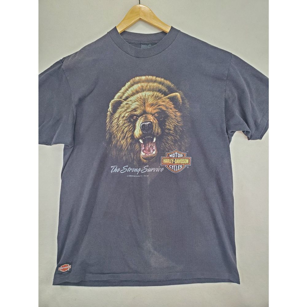 Vintage 3D EMBLEM 1991 Harley-Davidson Lynchburg, OH T-Shirt Men's Size 2X